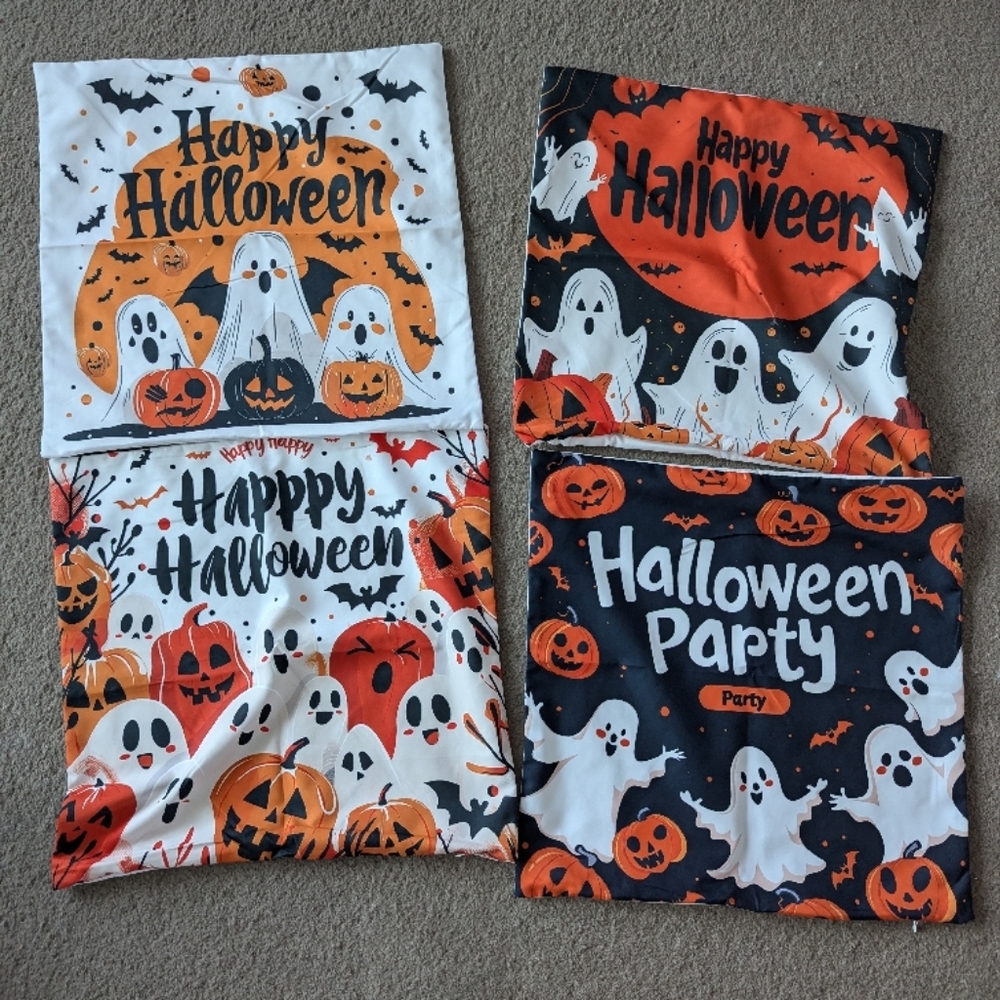 Halloween Ghost Pillow Covers Set Of 4 - Picture 1 of 6
